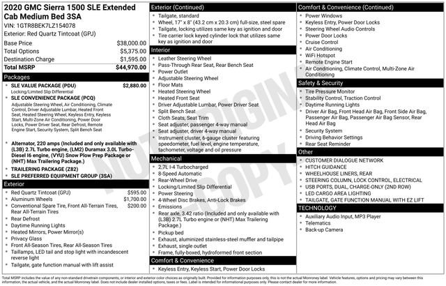 Used 2020 GMC Sierra 1500 SLE w/ SLE Value Package RWD image 40