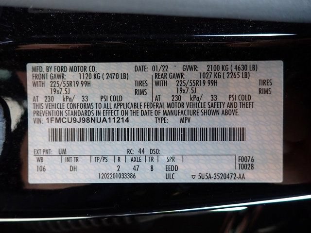 Certified 2022 Ford Escape Titanium w/ Titanium Elite Package AWD/4WD image 24
