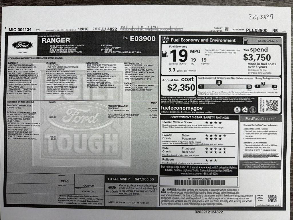 Certified 2023 Ford Ranger Lariat w/ Tremor Off-Road Package AWD/4WD image 29