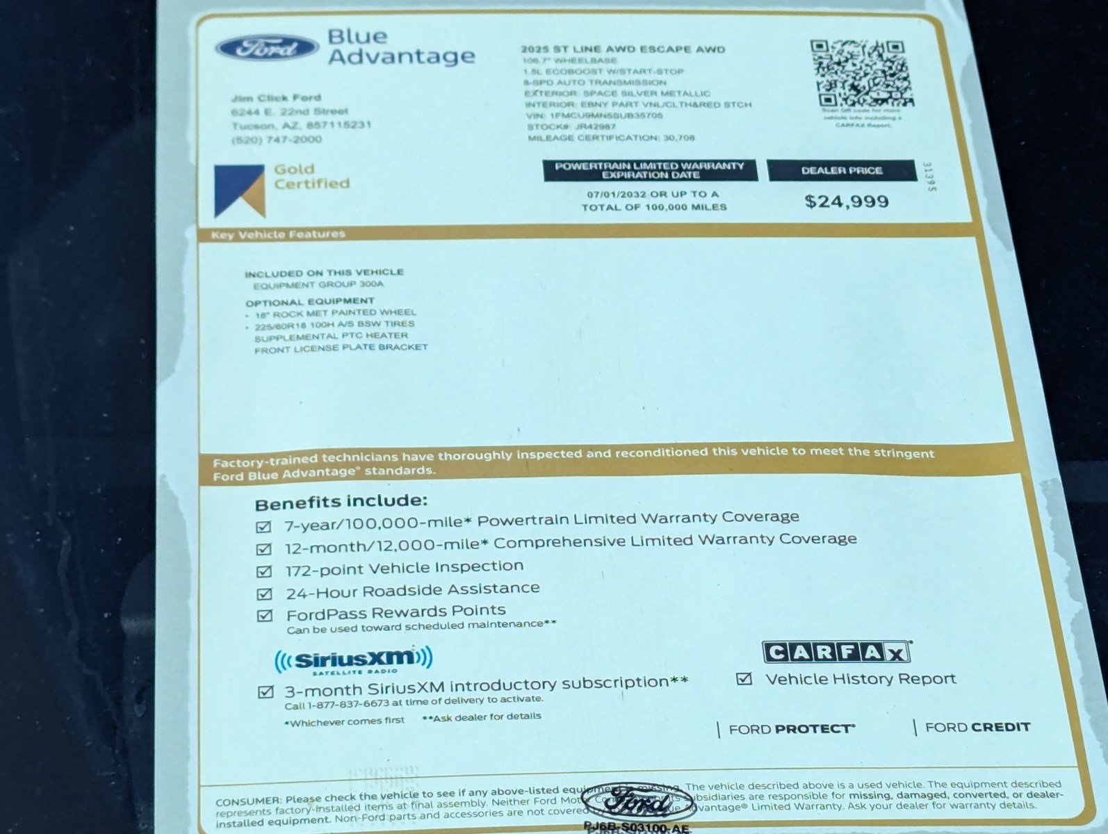 Certified 2025 Ford Escape ST-Line AWD/4WD image 15