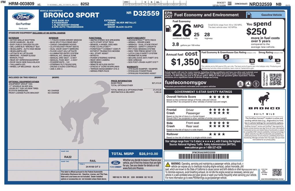 Certified 2022 Ford Bronco Sport AWD/4WD image 5