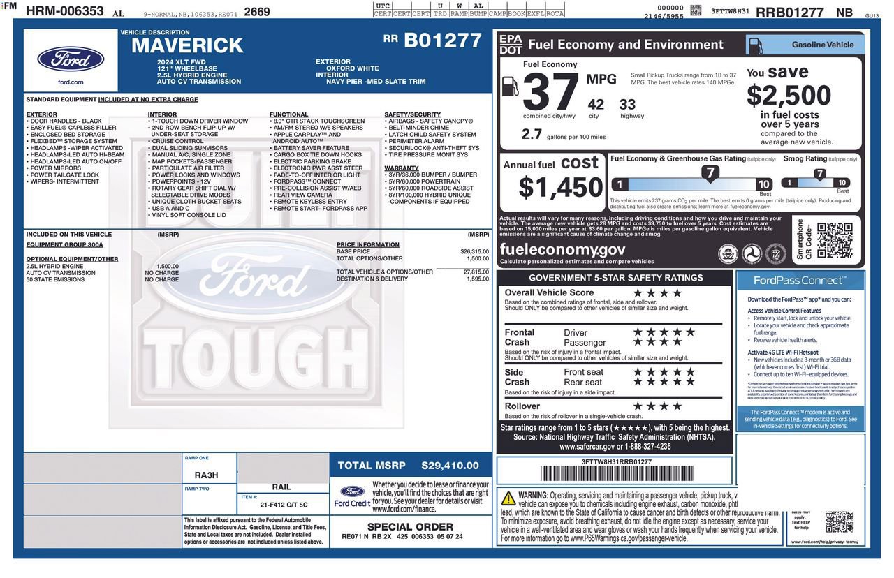 Certified 2024 Ford Maverick XLT image 35