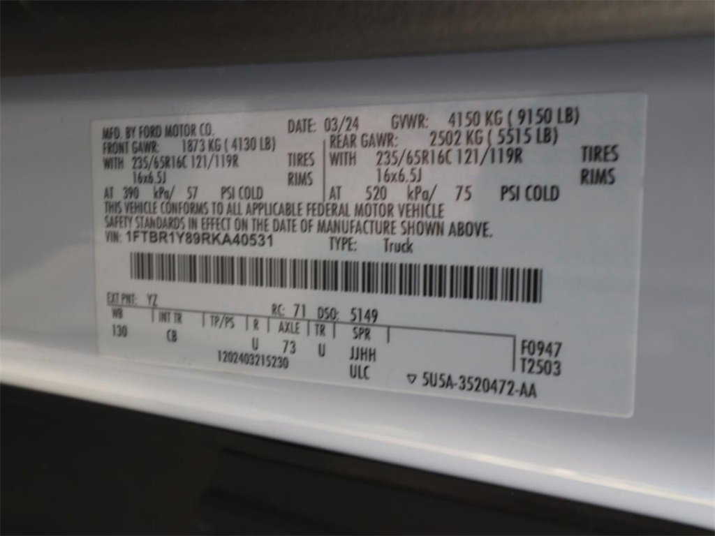 Certified 2024 Ford Transit 250 Base w/ Exterior Upgrade Package image 23