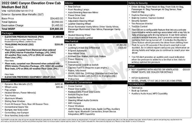 Used 2022 GMC Canyon Elevation w/ Elevation Premium Package image 5