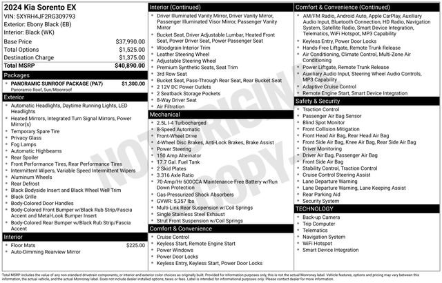 Used 2024 Kia Sorento EX w/ Panoramic Sunroof Package FWD image 34