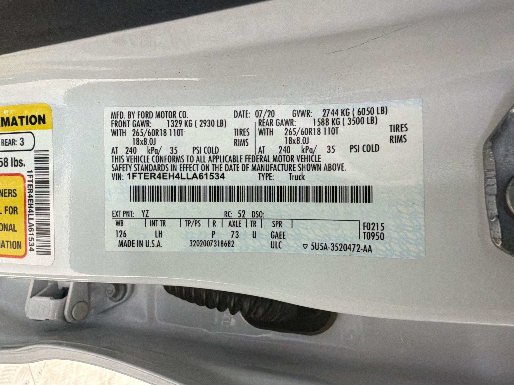 Certified 2020 Ford Ranger XLT w/ Equipment Group 302A Luxury RWD image 21