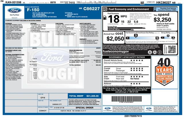 Certified 2017 Ford F150 XL w/ XL Power Equipment Group RWD image 7