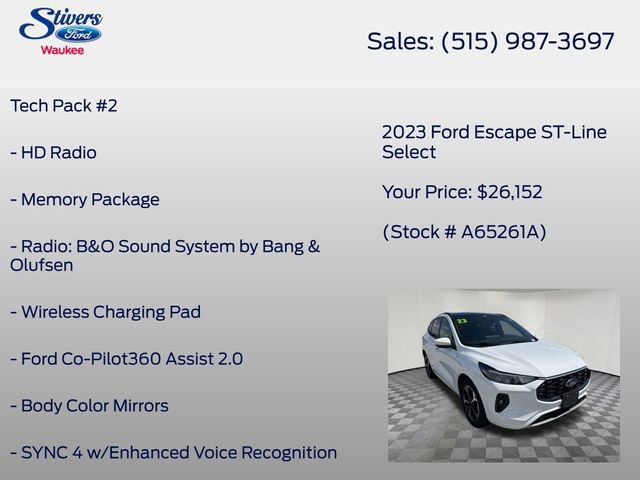 Certified 2023 Ford Escape ST-Line Select w/ Tech Pack #2 AWD/4WD image 16