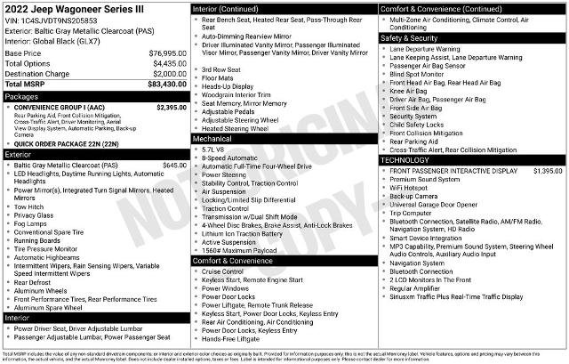 Used 2022 Jeep Wagoneer Series III w/ Convenience Group I image 4