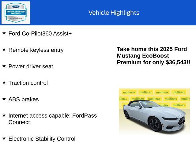 Certified 2025 Ford Mustang Premium RWD image 18