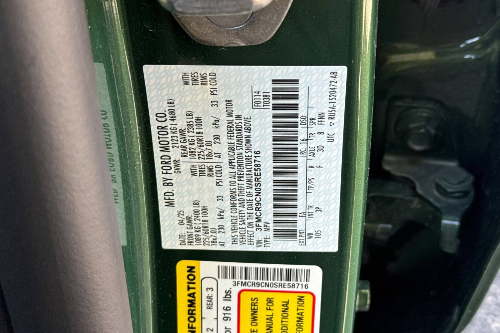Certified 2025 Ford Bronco Sport Outer Banks w/ Outer Banks Tech Package+ AWD/4WD image 30