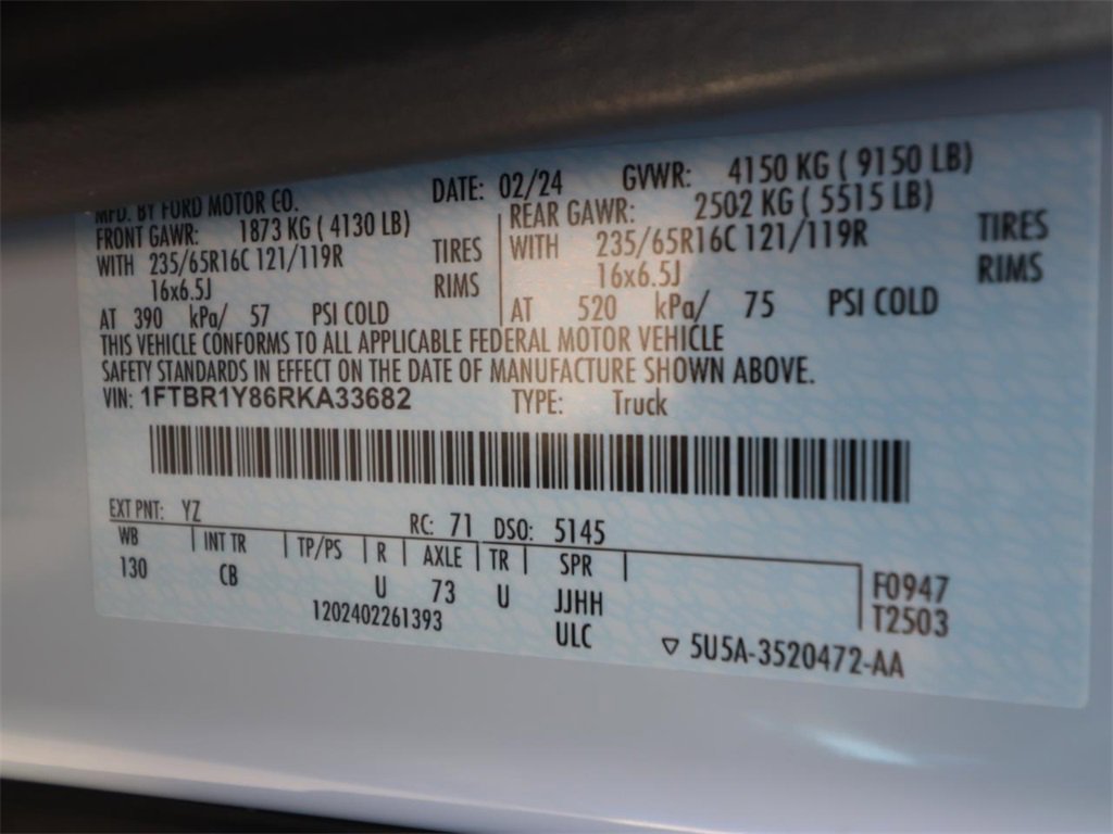 Certified 2024 Ford Transit 250 Base w/ Exterior Upgrade Package image 23