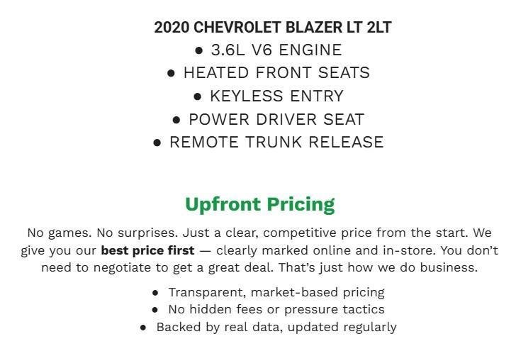 Used 2020 Chevrolet Blazer LT AWD/4WD image 2