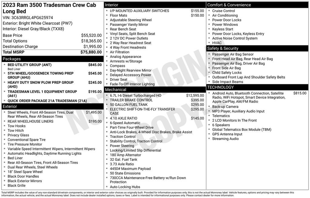 Used 2023 RAM 3500 Tradesman w/ Bed Utility Group AWD/4WD image 7