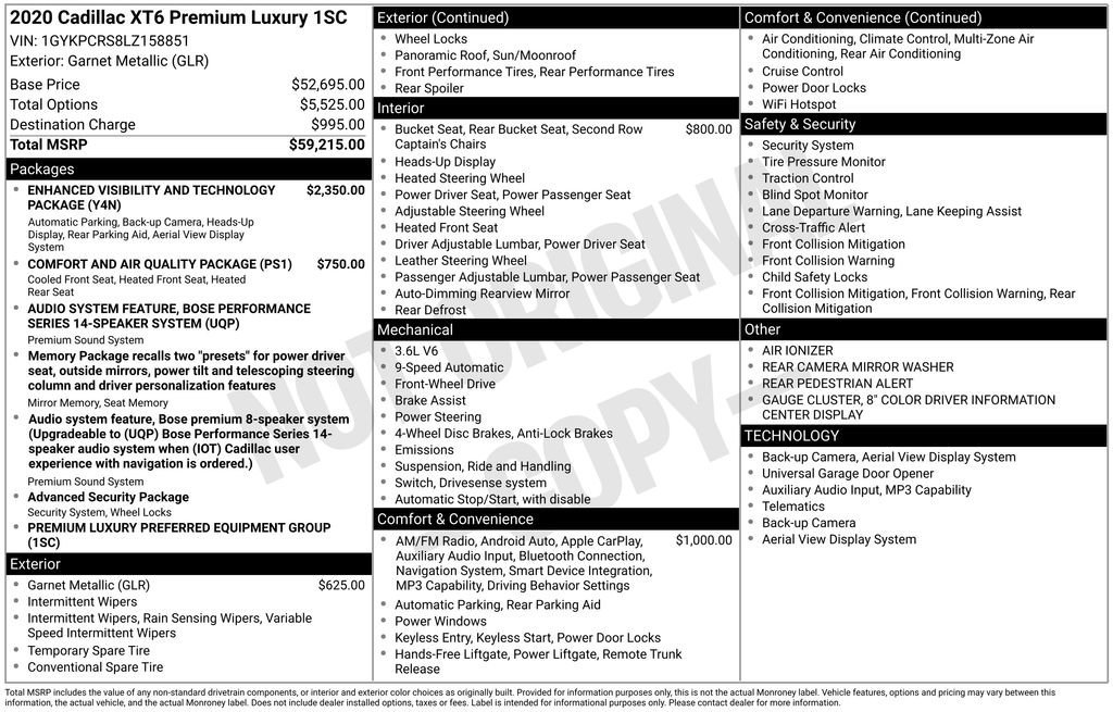 Used 2020 Cadillac XT6 Premium Luxury image 10