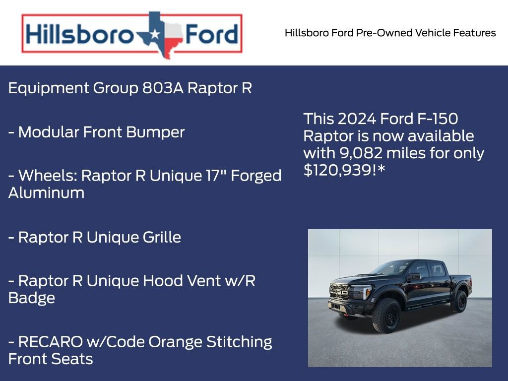 Certified 2024 Ford F150 Raptor w/ Equipment Group 803A Raptor R image 7
