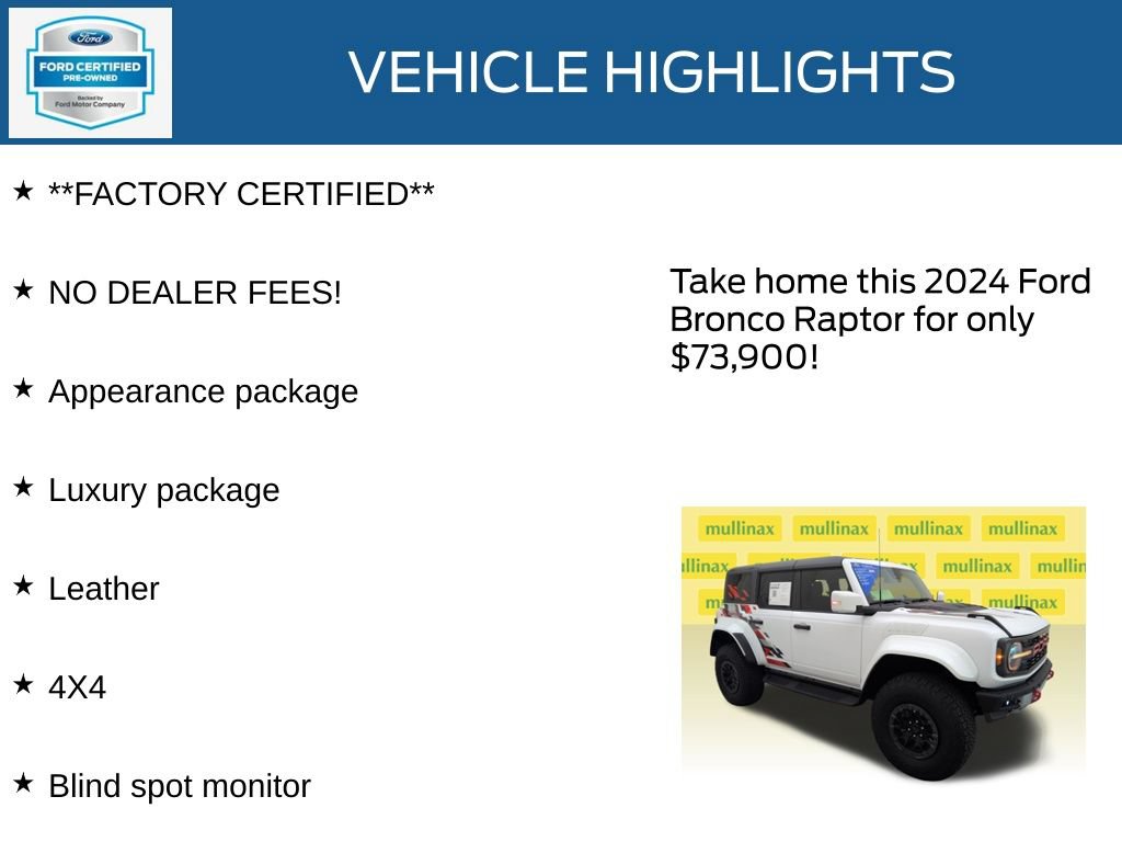Certified 2024 Ford Bronco Raptor AWD/4WD image 11