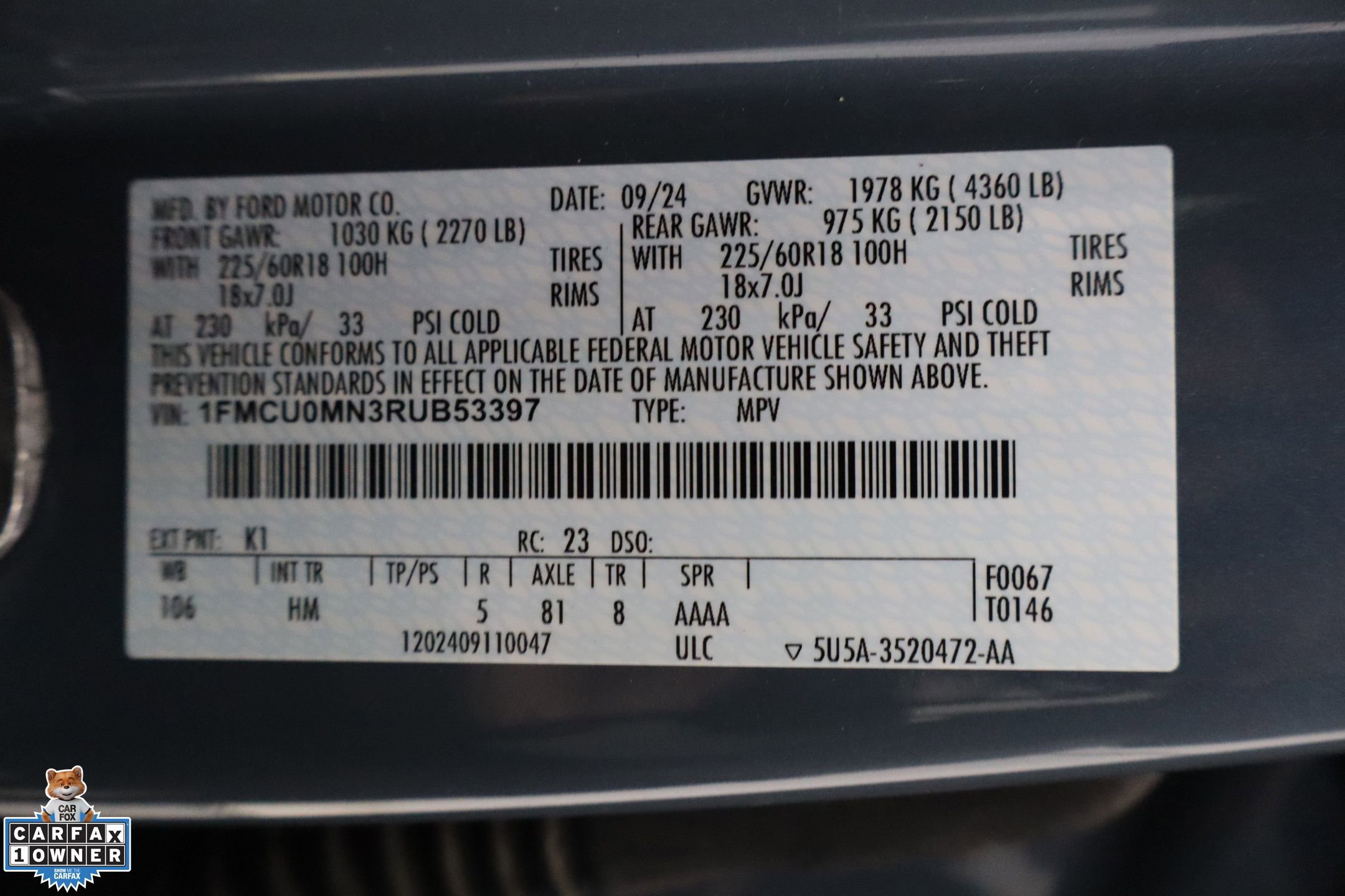 Certified 2024 Ford Escape ST-Line w/ Tech Pack #1 FWD image 28