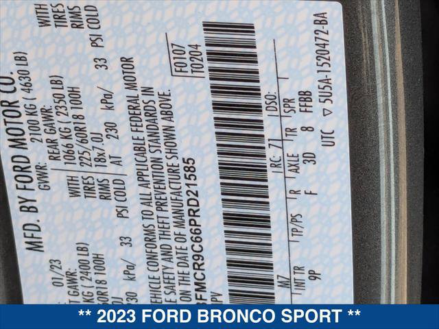 Certified 2023 Ford Bronco Sport Outer Banks w/ Tech Package image 25